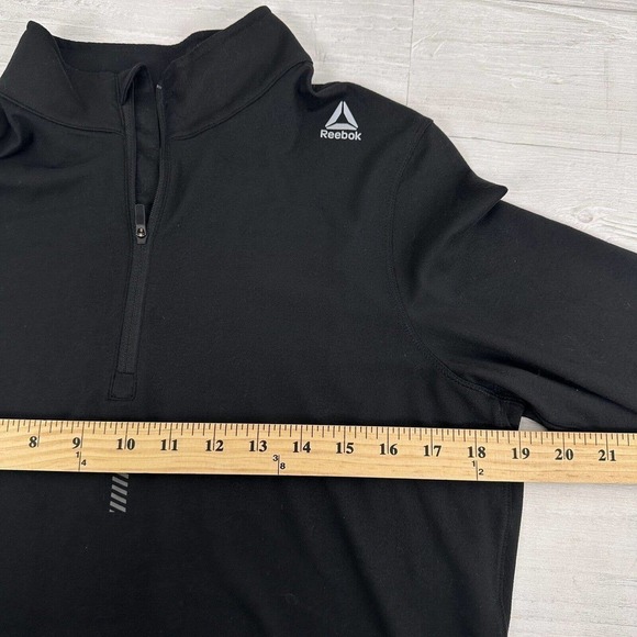 Reebok Womens Running Essentials Quarter Zip Sweatshirt Large Black Speedwick - Picture 11 of 14